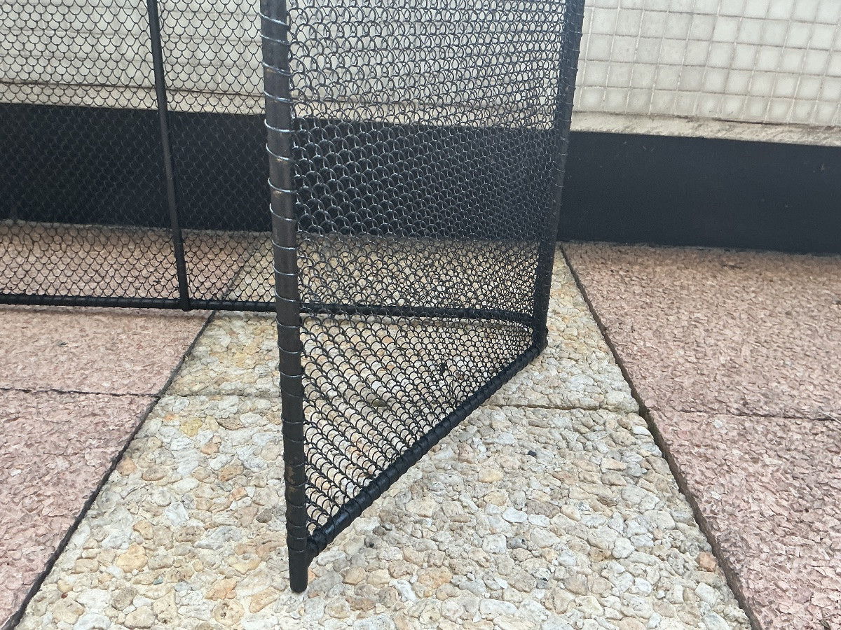 Large Antique Rustic Iron Fireplace Screen From The 19th Century -photo-4