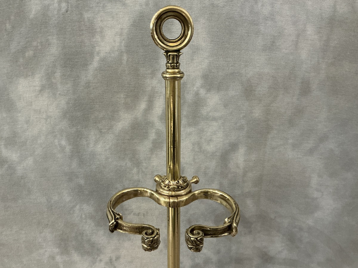 Serviteur de cheminée en laiton et en fonte d’époque 19 ème Charles X -photo-3