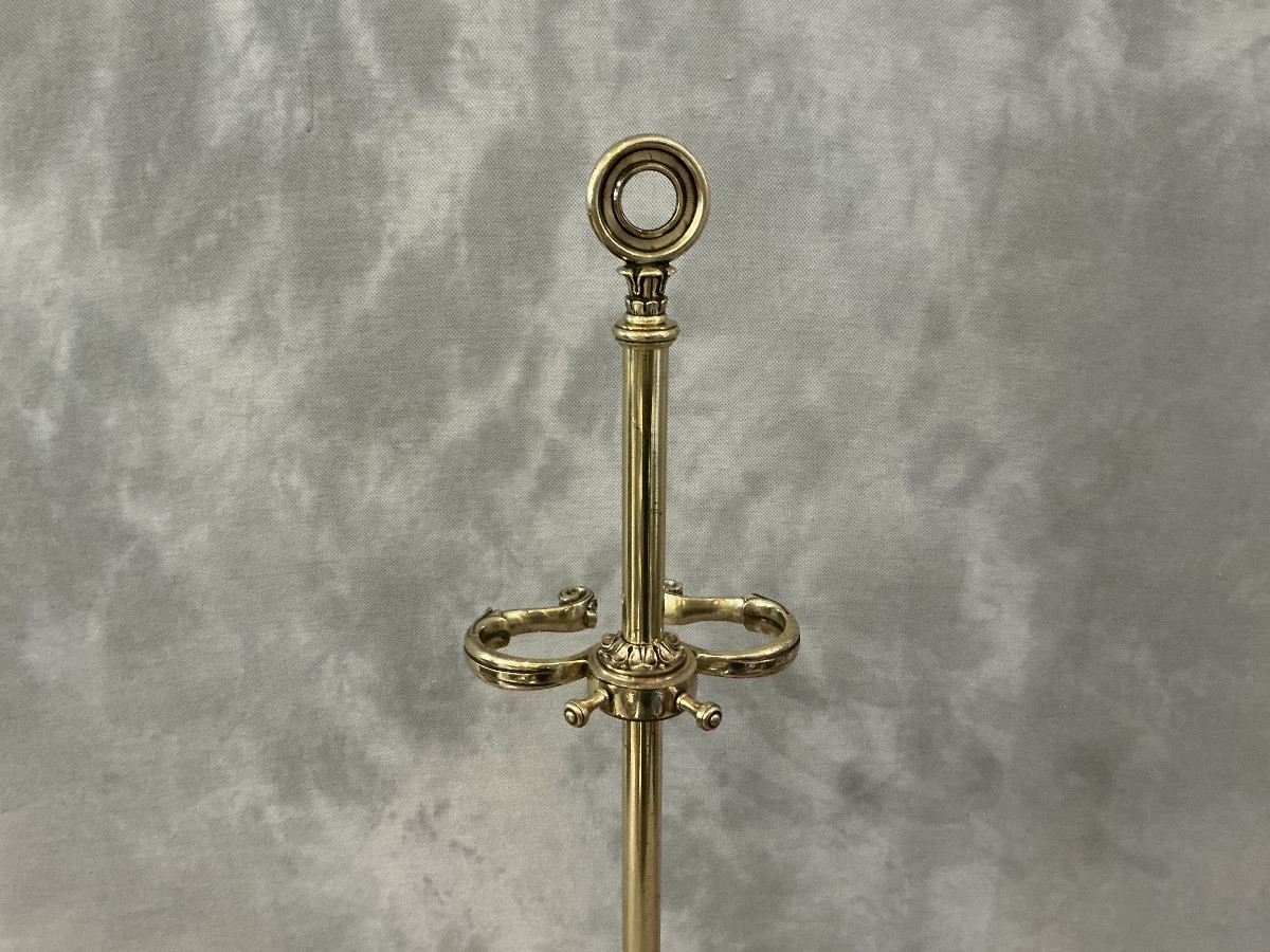 Serviteur de cheminée en laiton et en fonte d’époque 19 ème Charles X -photo-4