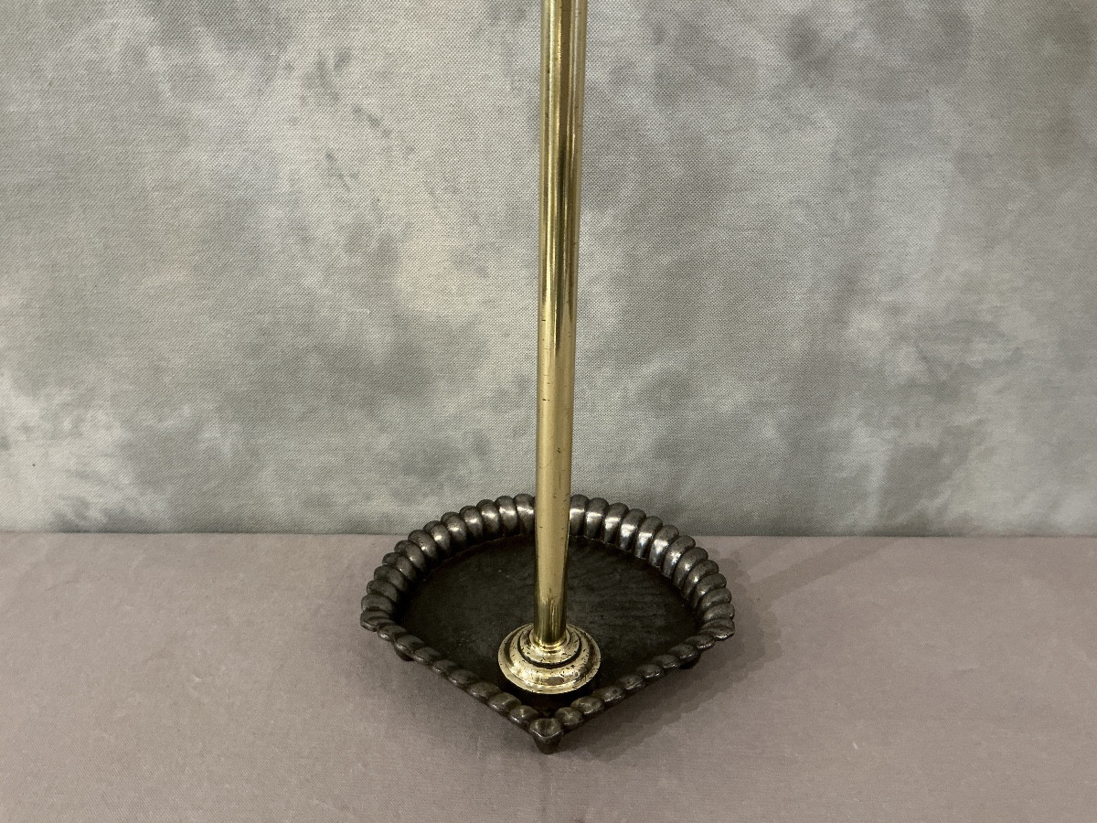 Serviteur de cheminée en laiton et en fonte d’époque 19 ème Charles X -photo-1