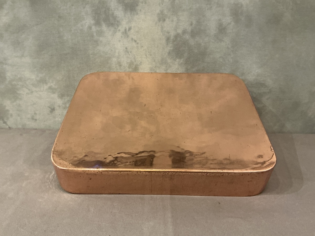 Large Rectangular Copper Roasting Dish From The Early 19th Century -photo-4