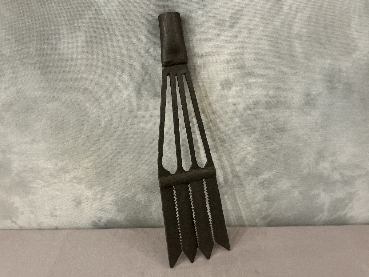 Fouëne en fer forgé d’époque 19 ème -photo-4