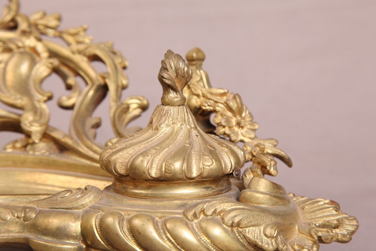 Inkwell Gilt Bronze Napoleon III-photo-3