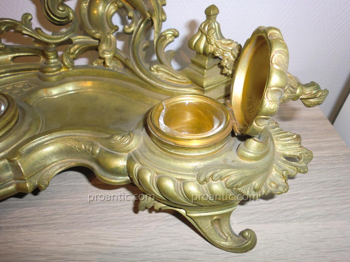 Inkwell Gilt Bronze Napoleon III-photo-5