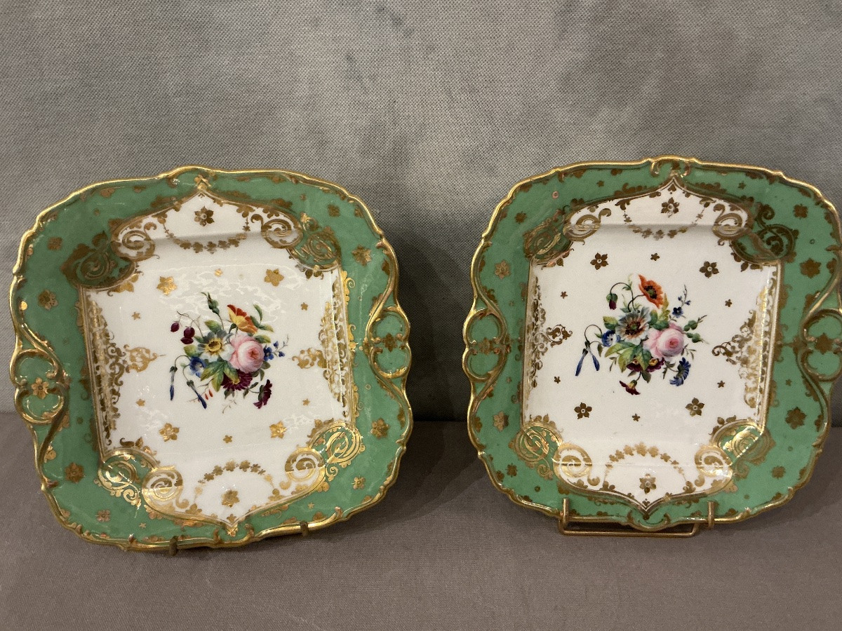 Pair Of 19th-century Porcelain Cake Plates From Vieux Paris -photo-4