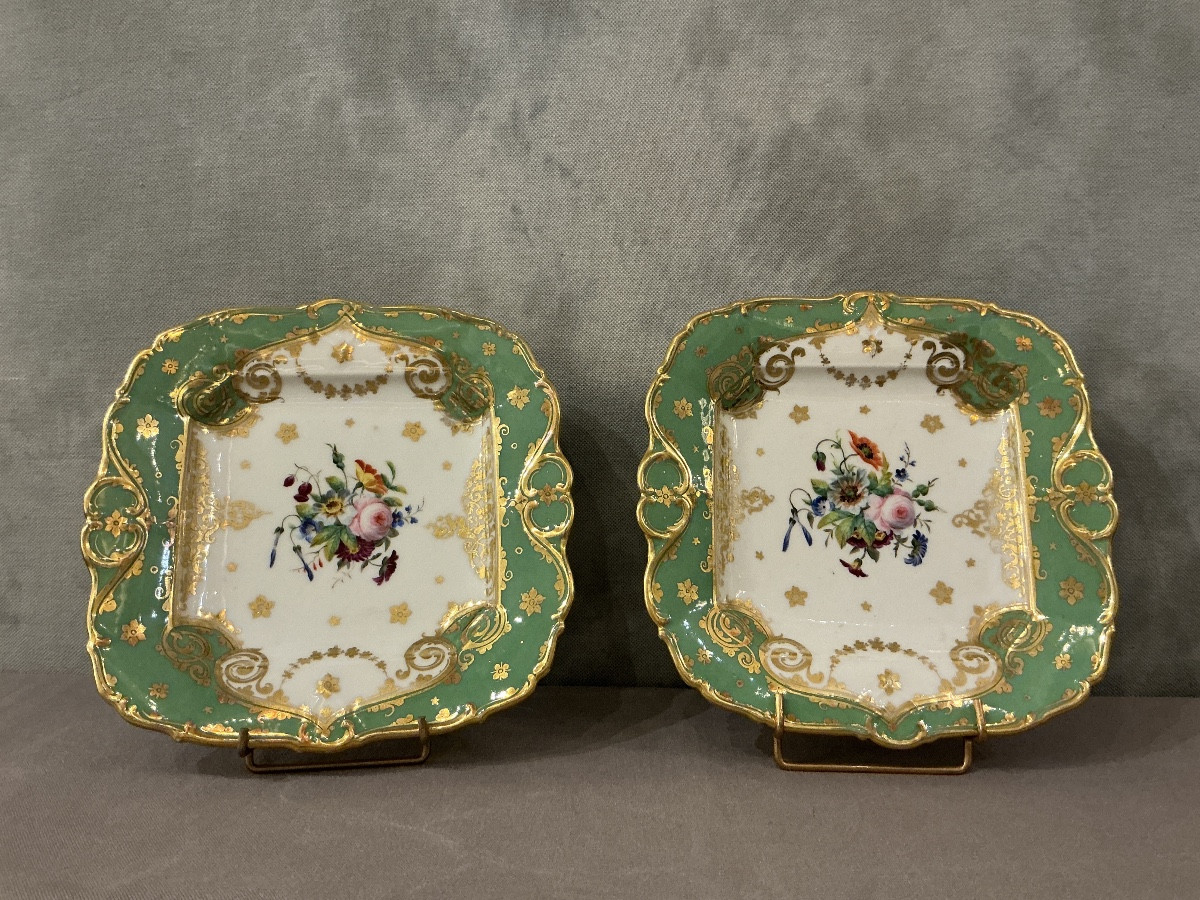 Pair Of 19th-century Porcelain Cake Plates From Vieux Paris 