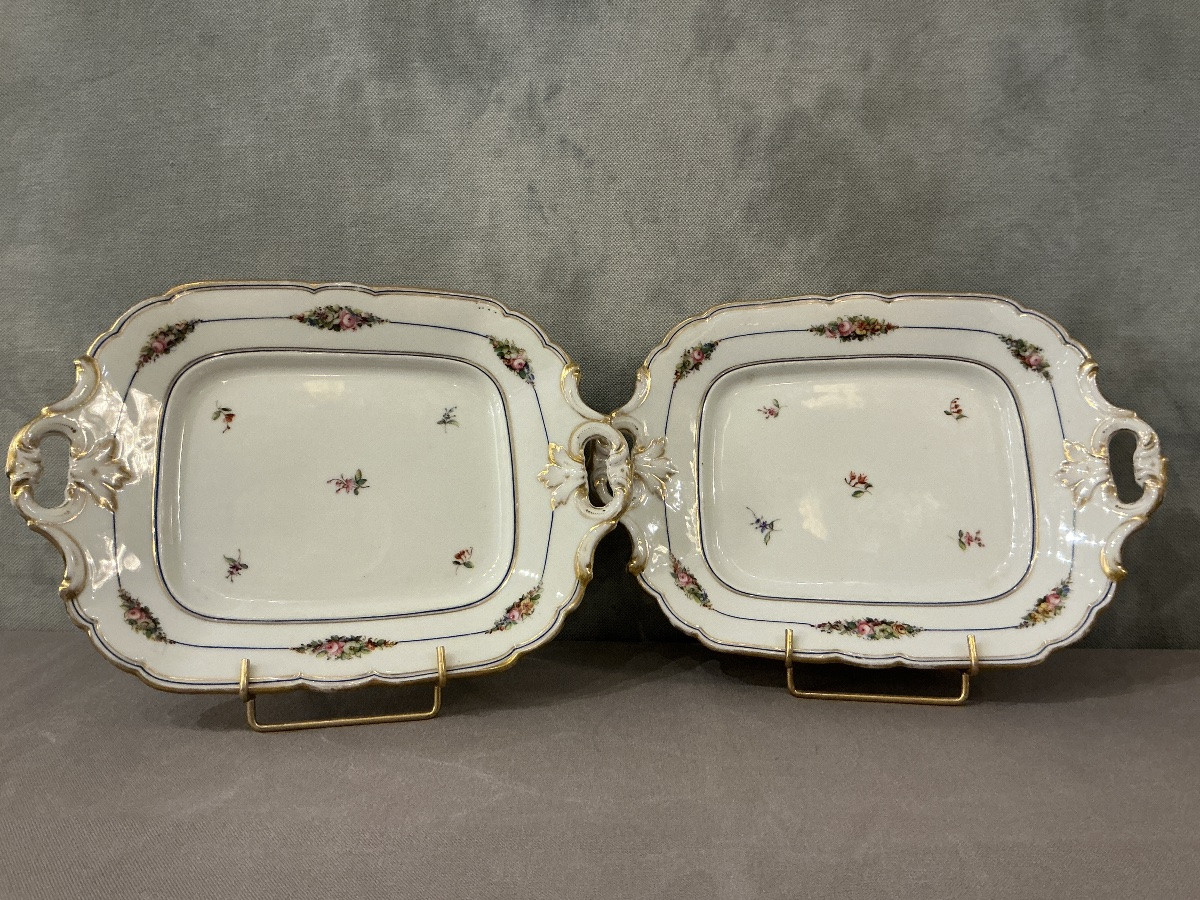 Pair Of 19th-century Porcelain Cake Plates From Old Paris -photo-3