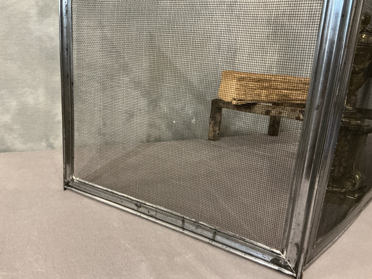 Pare feu de cheminée ancien en fer d’époque 19 ème -photo-1