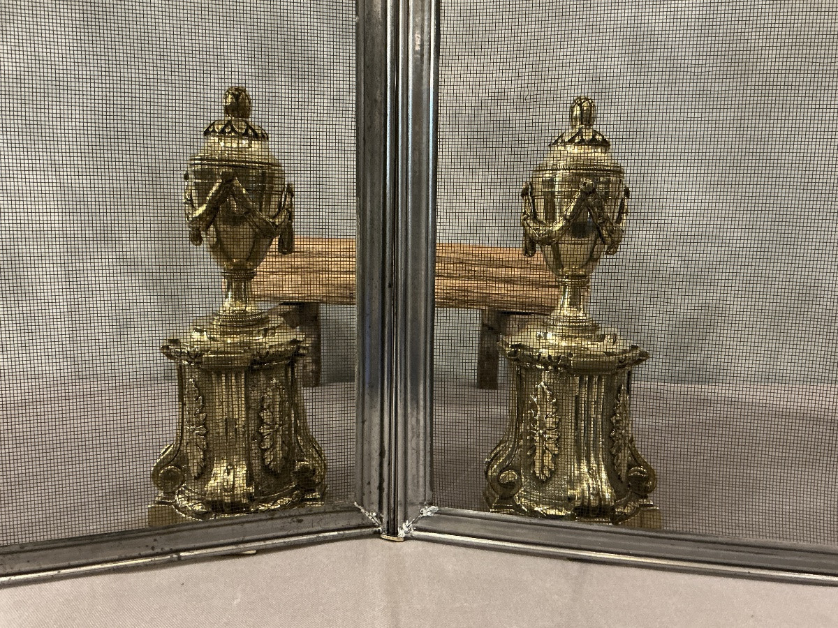 Pare feu de cheminée ancien en fer d’époque 19 ème -photo-2