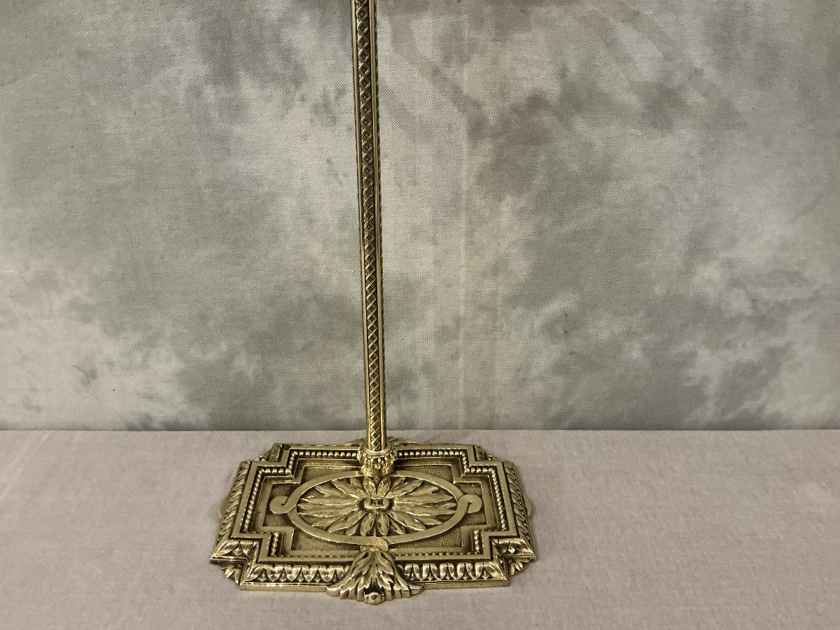 Serviteur de cheminée ancien en bronze et laiton d’époque 19 ème de style Louis XVI -photo-2