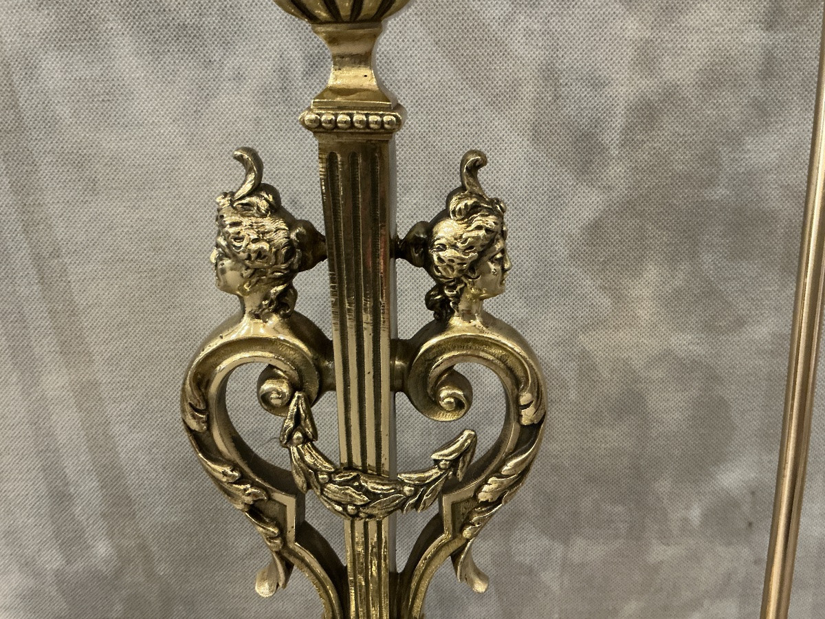 Complete Antique Bronze Fireplace Set From The 19th Century -photo-1