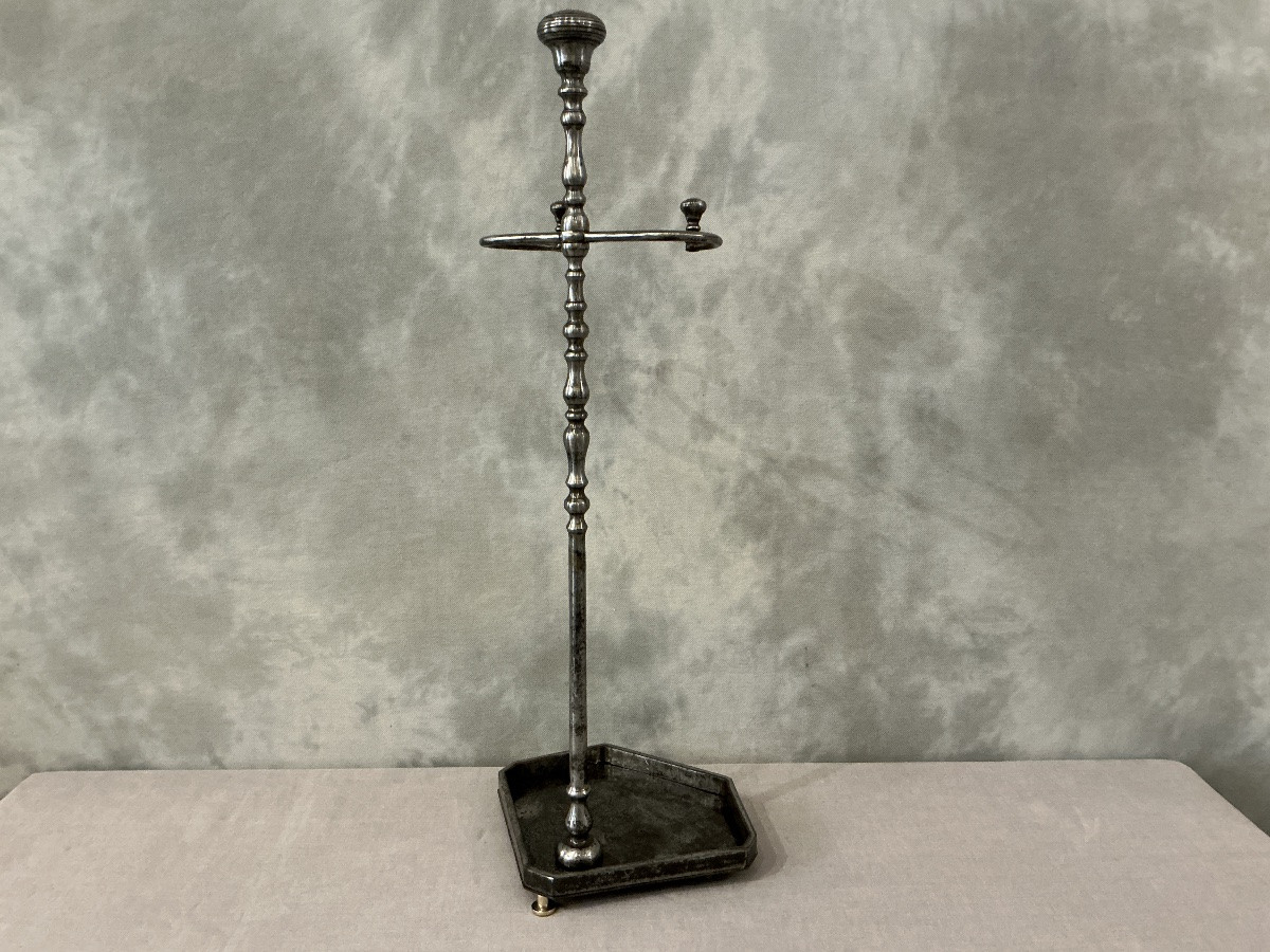 Serviteur de cheminée ancien en fer d’époque 19 ème -photo-4