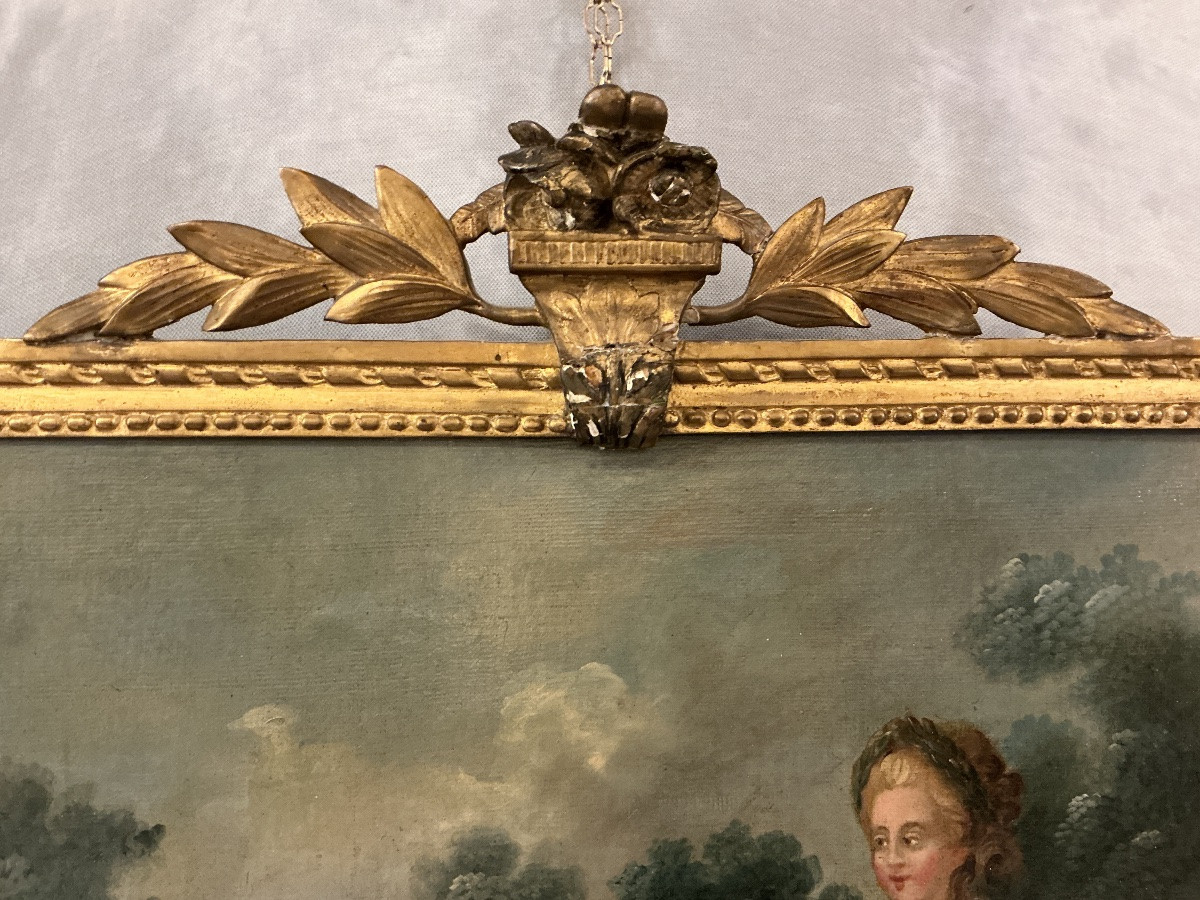 Peinture haut de porte d’époque  Louis XVI 18 ème -photo-3
