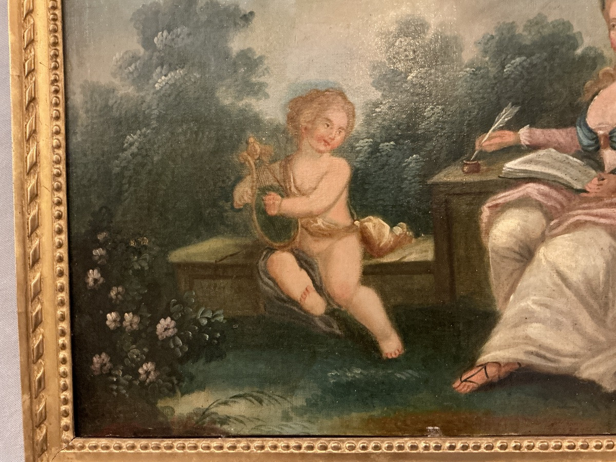 Peinture haut de porte d’époque  Louis XVI 18 ème -photo-1