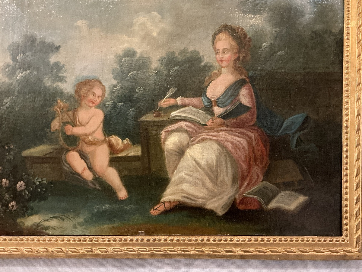 Peinture haut de porte d’époque  Louis XVI 18 ème -photo-2