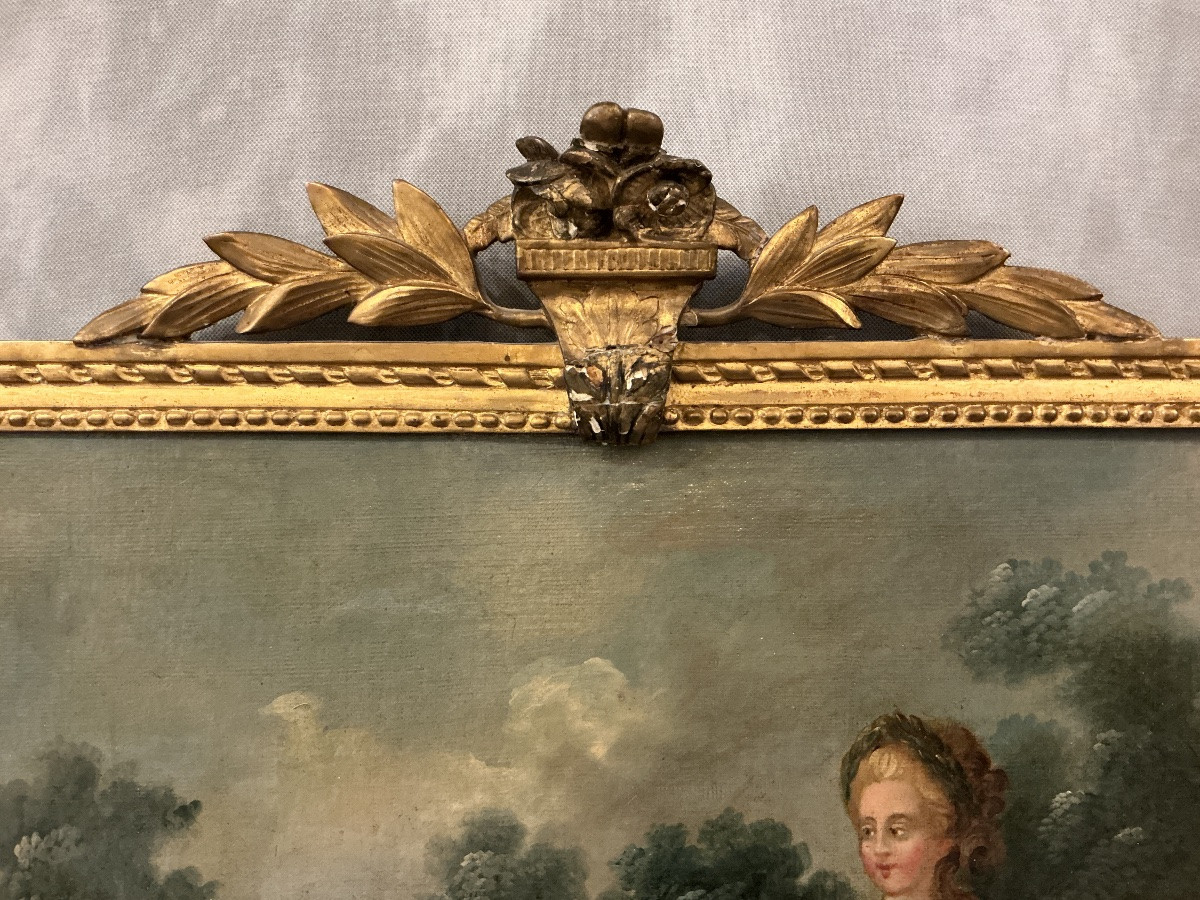 Peinture haut de porte d’époque  Louis XVI 18 ème -photo-4