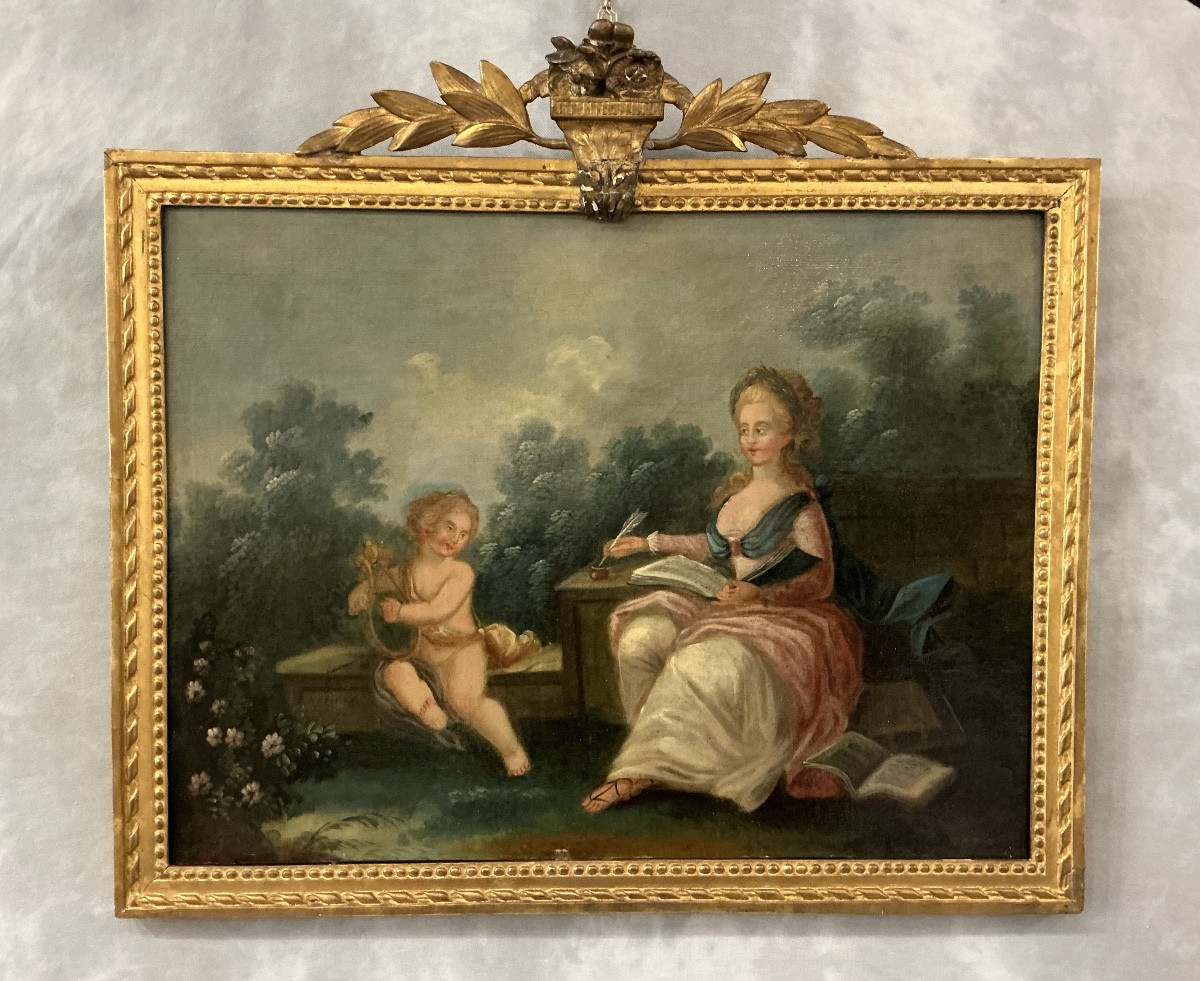 Peinture haut de porte d’époque  Louis XVI 18 ème 