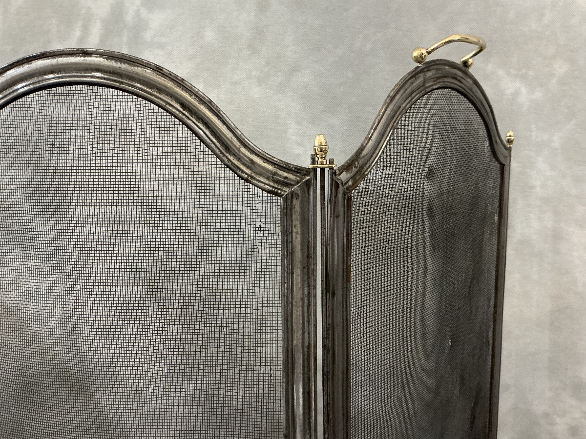 Antique Iron Fireplace Screen From The 19th Century -photo-2
