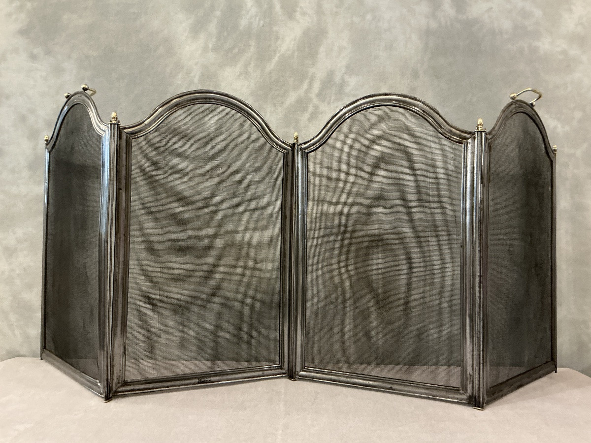 Antique Iron Fireplace Screen From The 19th Century -photo-3
