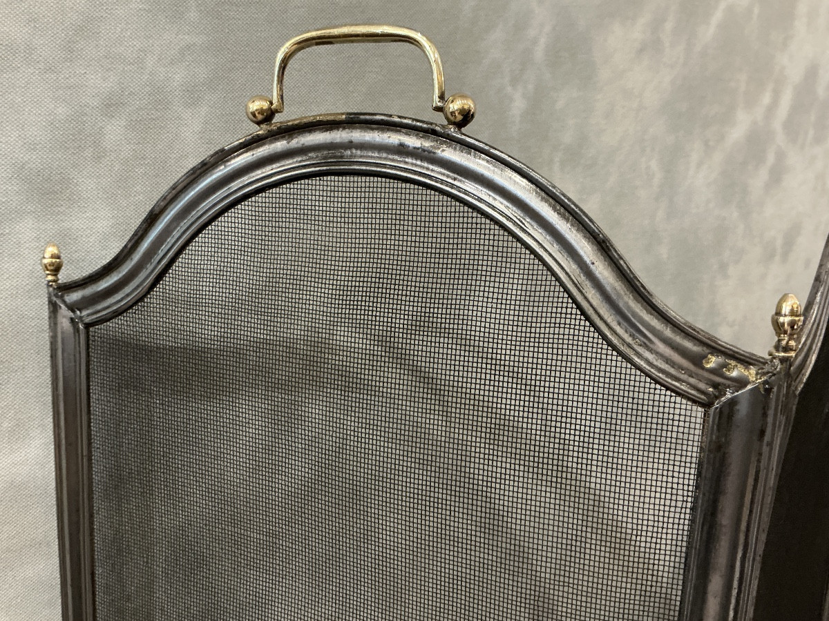 Antique Iron Fireplace Screen From The 19th Century -photo-1