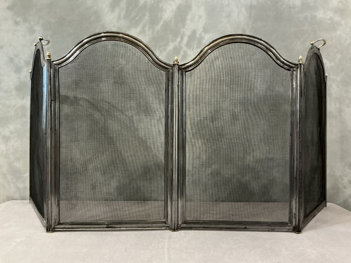 Antique Iron Fireplace Screen From The 19th Century 