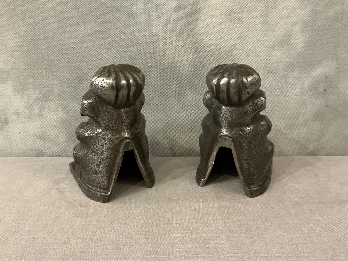 Paire de serres livres anciens en fonte d’époque 19 ème -photo-1