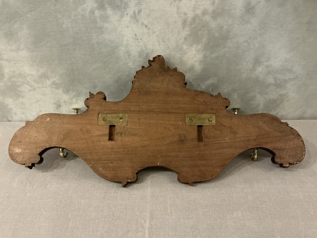 Coat Rack, Wooden Hooks From The Late 19th Century In Bronze. -photo-3