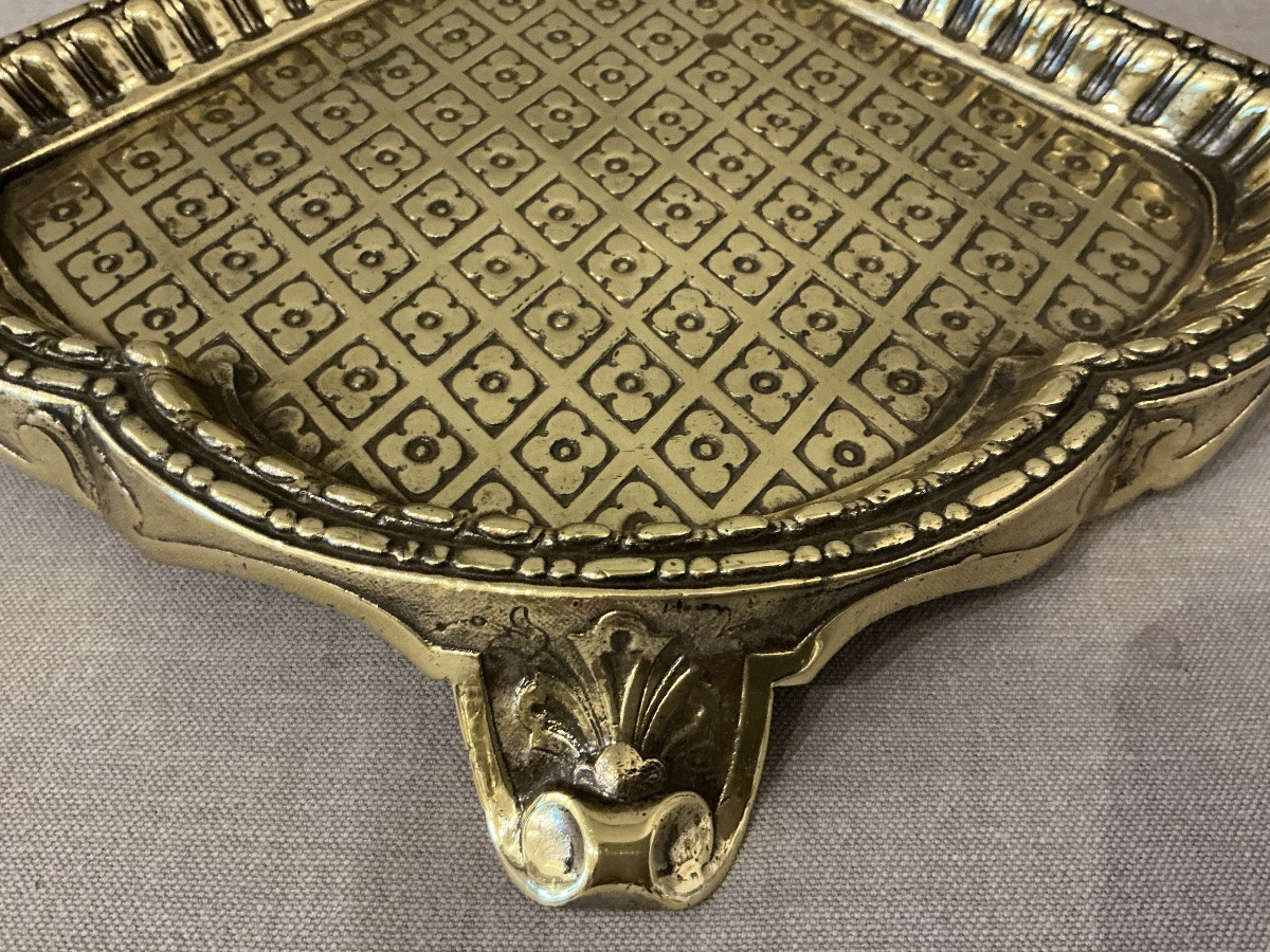 Coin de cheminée, cendrier de cheminée en bronze d’époque 19 ème Louis XV / Louis XVI-photo-3