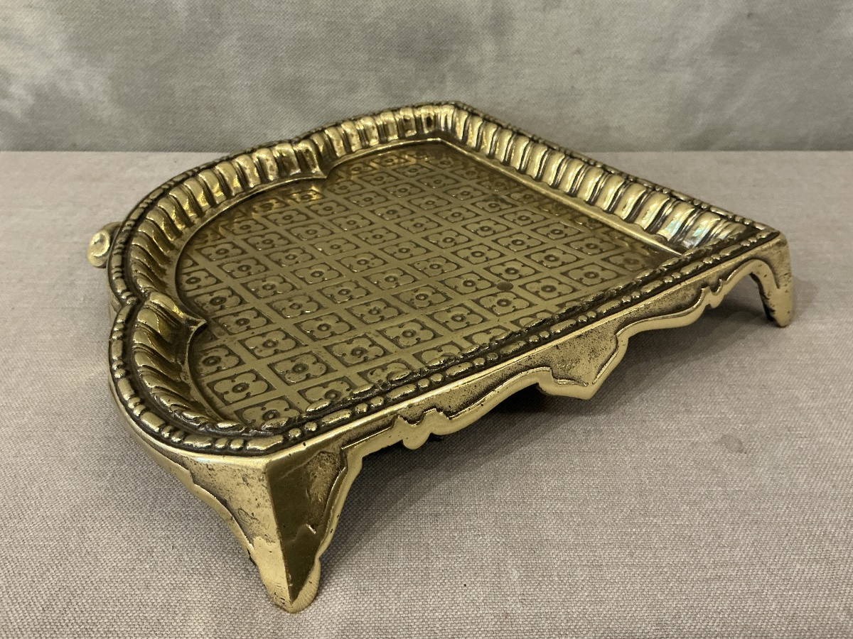 Coin de cheminée, cendrier de cheminée en bronze d’époque 19 ème Louis XV / Louis XVI-photo-1