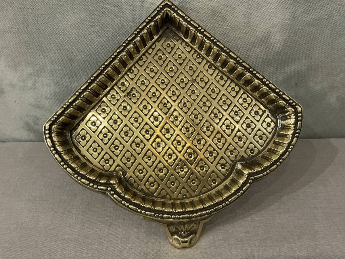 Coin de cheminée, cendrier de cheminée en bronze d’époque 19 ème Louis XV / Louis XVI