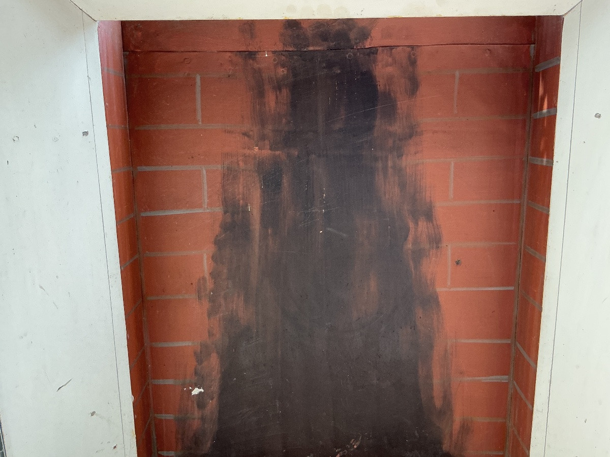 Cheminée décorative en bois peint façon faux marbre d’époque fin 19 ème -photo-5