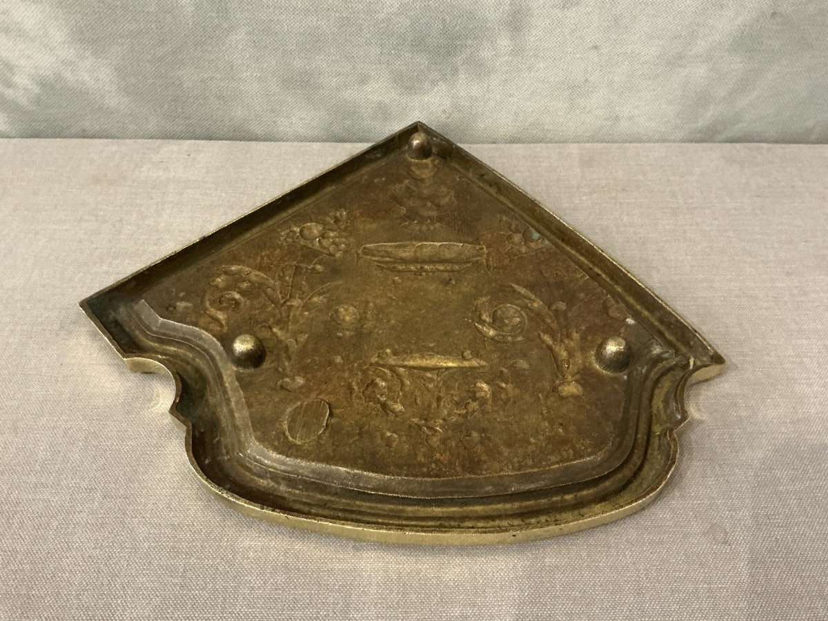 Shovel Rest, Bronze Mantel Clamp, Louis XVI Style 19th Century Mantel Corner-photo-1