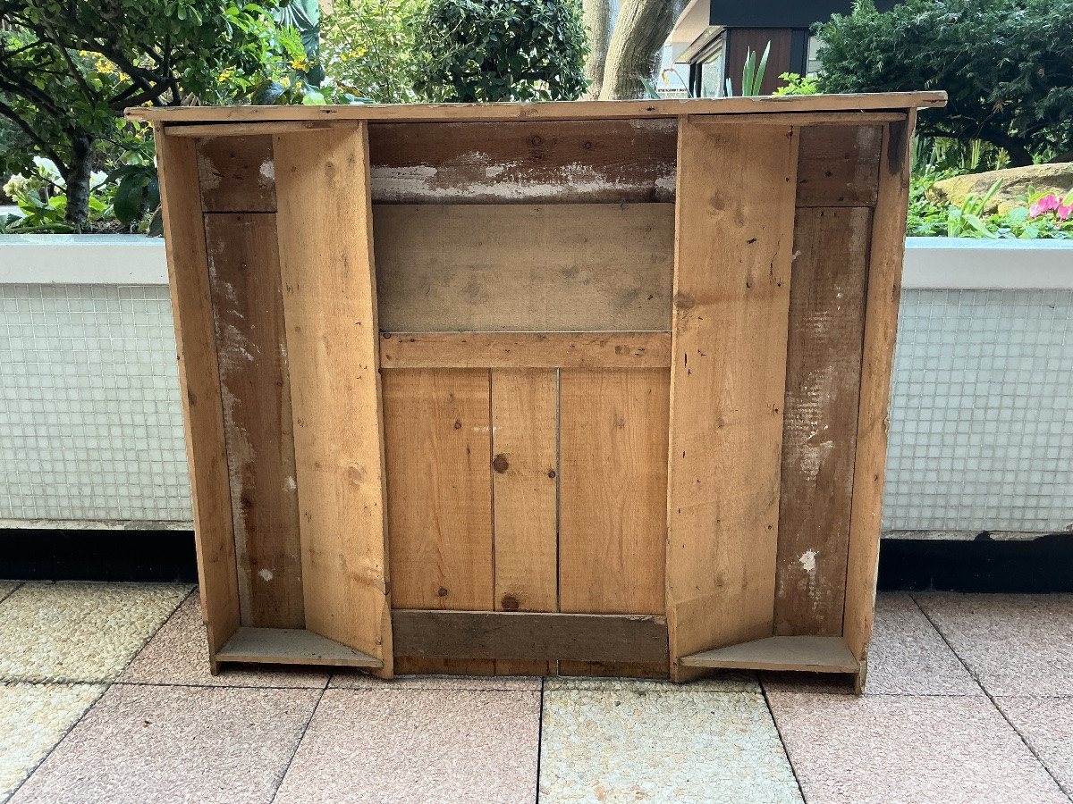 Cheminée décorative en bois peint façon faux marbre fin 19 ème -photo-6