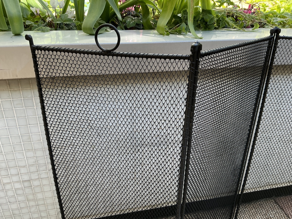 Large Antique Iron Fire Screen From The 19th Century-photo-4