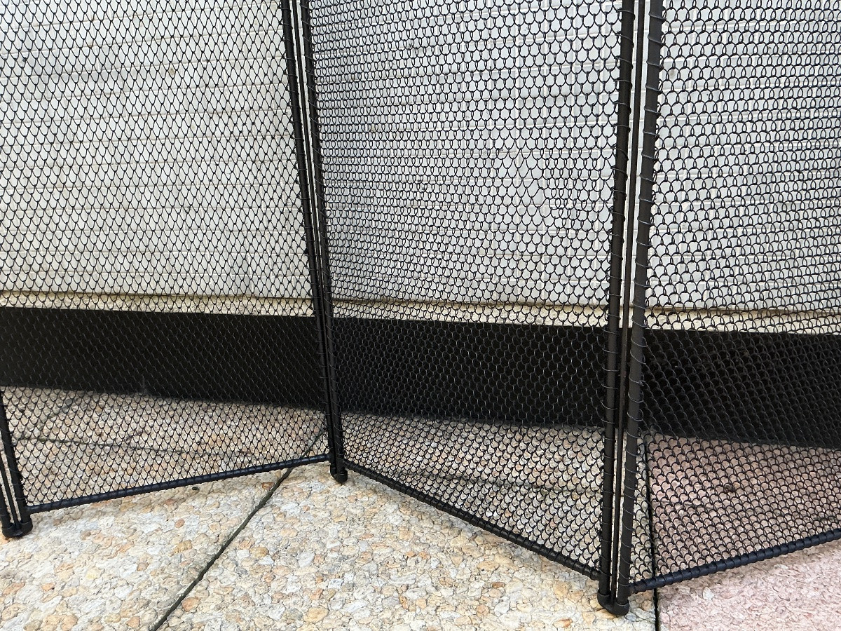 Large Antique Iron Fire Screen From The 19th Century-photo-2