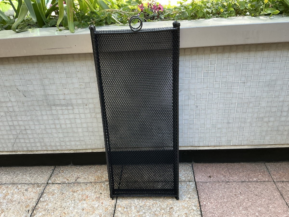 Large Antique Iron Fire Screen From The 19th Century-photo-3
