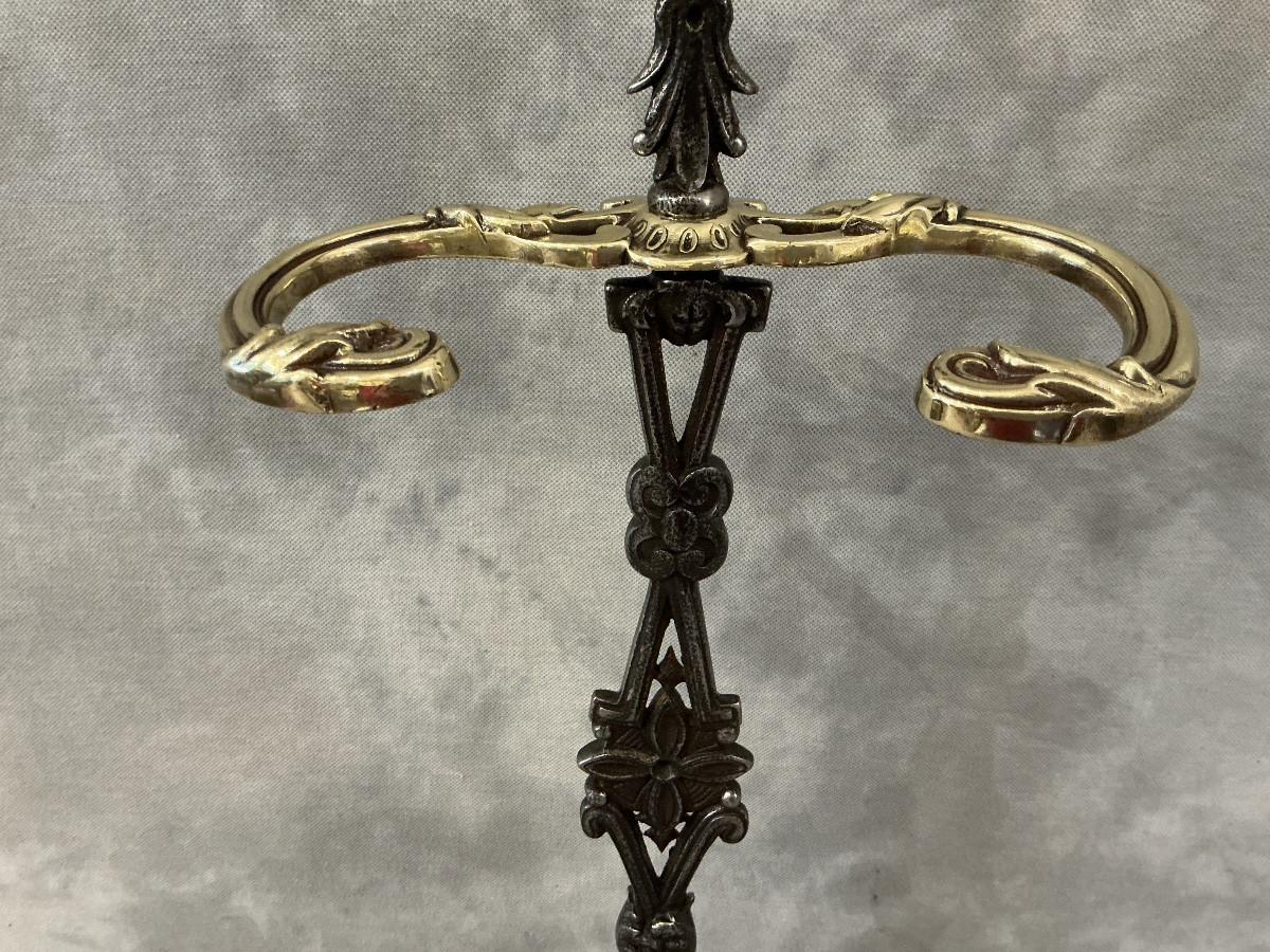Antique 19th Century Cast Iron And Bronze Mantelpiece Server-photo-1