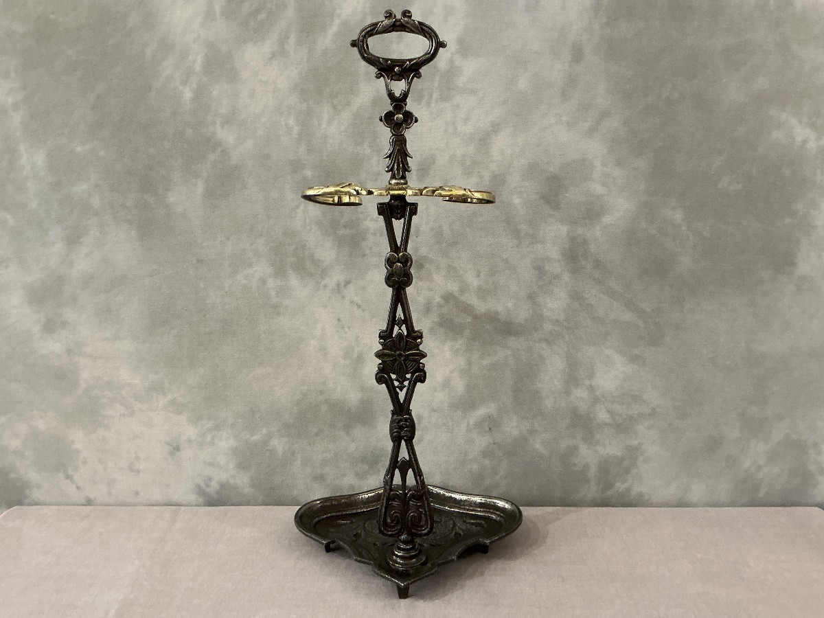 Antique 19th Century Cast Iron And Bronze Mantelpiece Server-photo-2