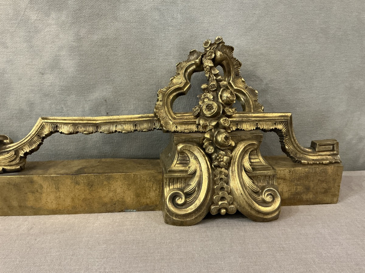 19th Century Brass And Bronze Mantel Bar And Facade-photo-2