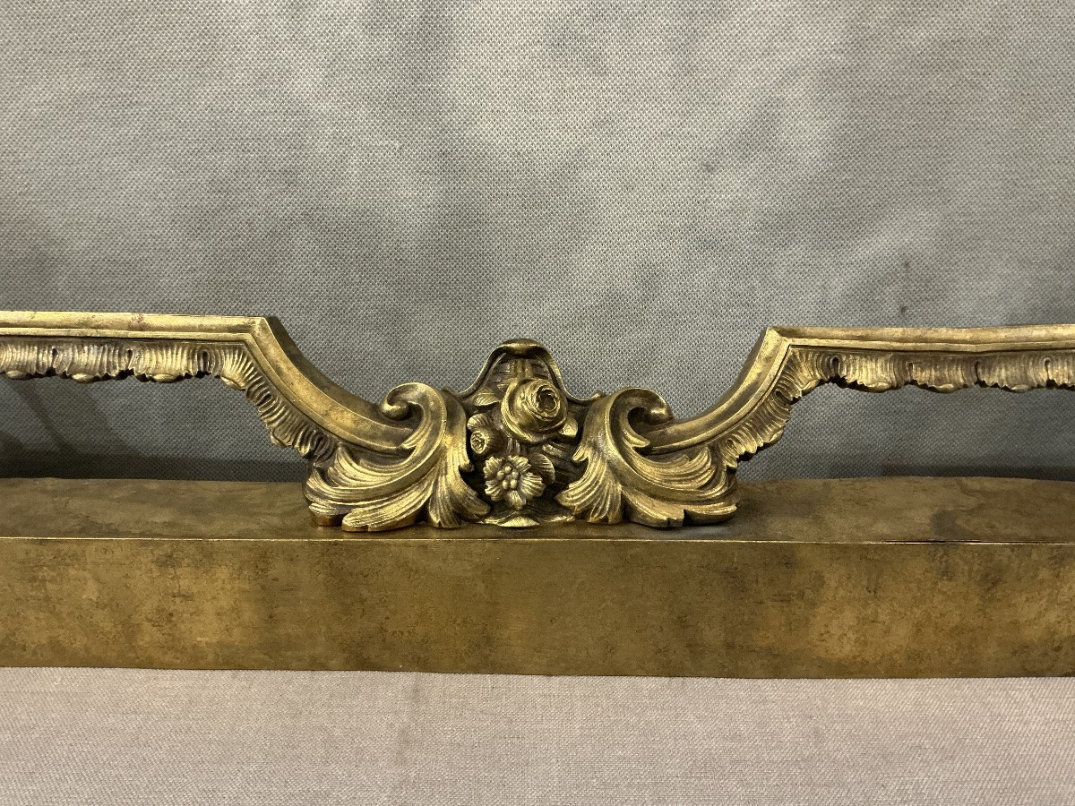 19th Century Brass And Bronze Mantel Bar And Facade-photo-3