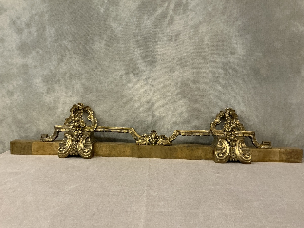 19th Century Brass And Bronze Mantel Bar And Facade-photo-2