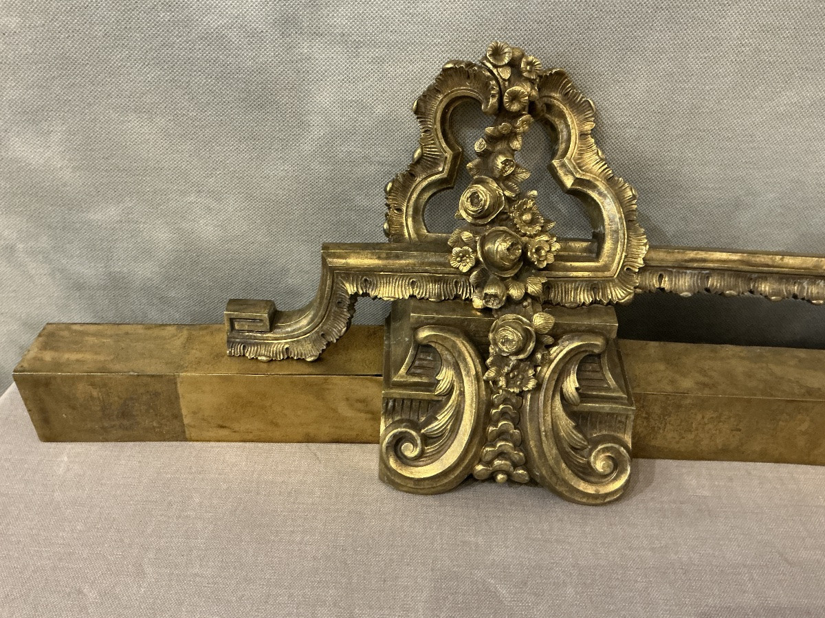 19th Century Brass And Bronze Mantel Bar And Facade-photo-3