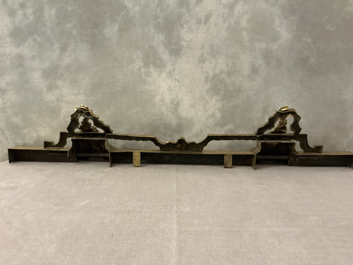 19th Century Brass And Bronze Mantel Bar And Facade-photo-5