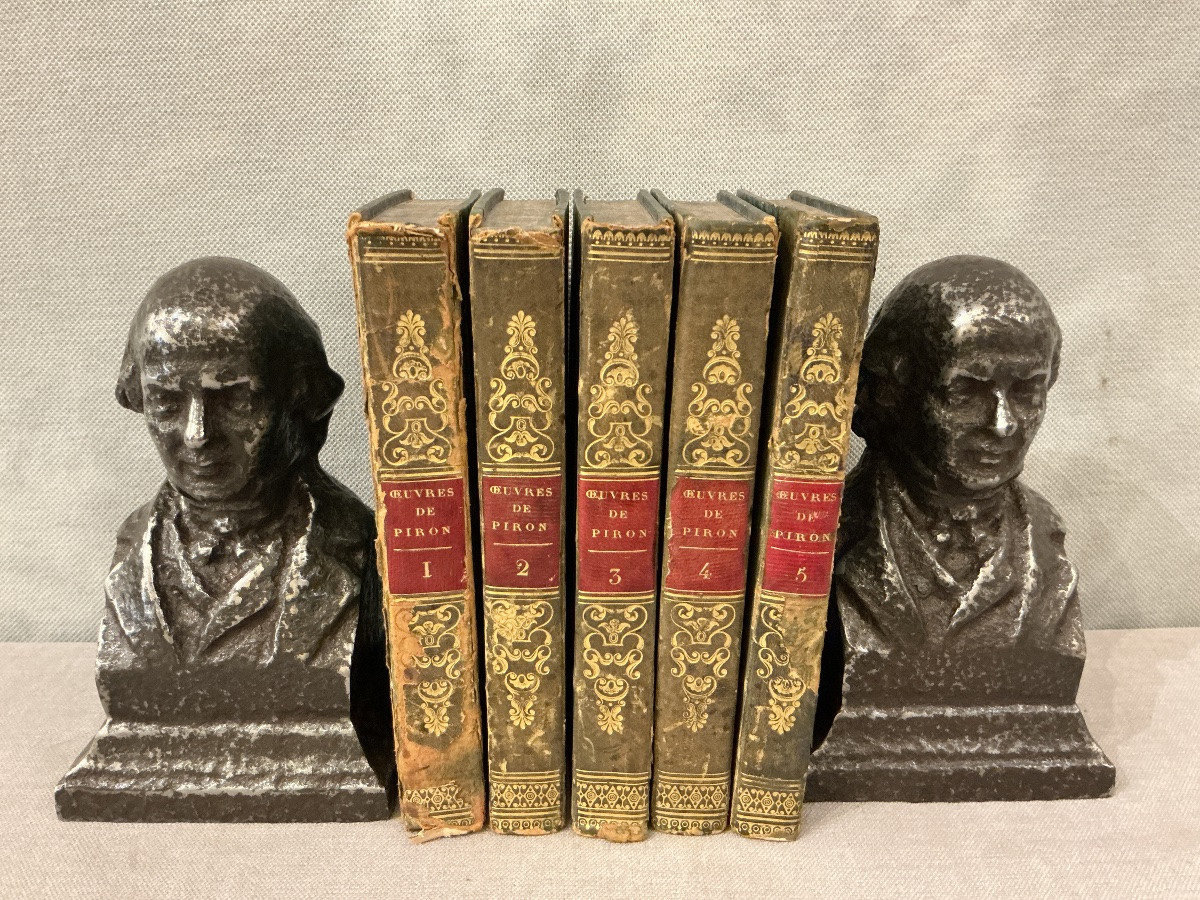 Paire de serres livres en fonte d’époque 19 ème -photo-3