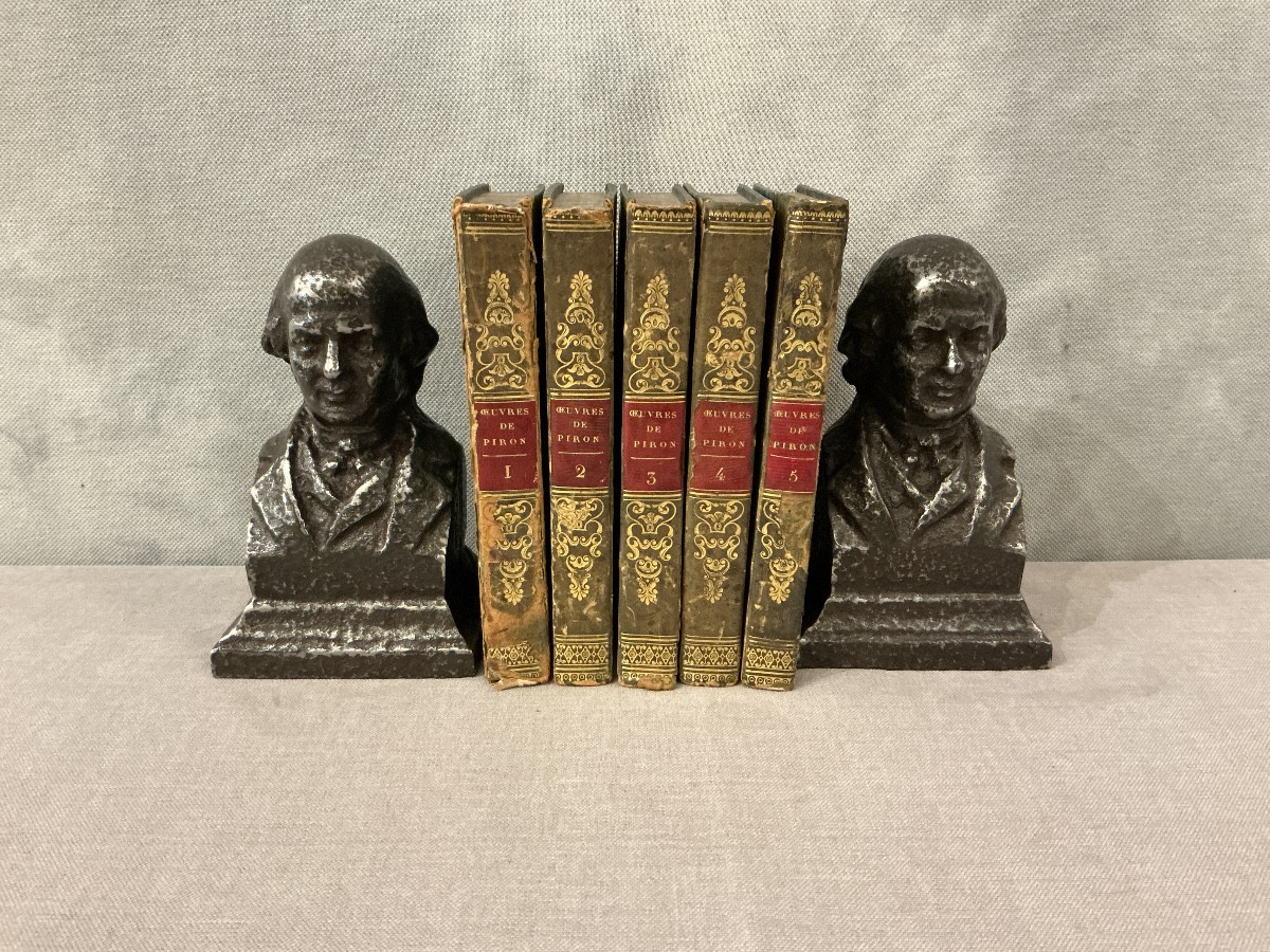 Paire de serres livres en fonte d’époque 19 ème 
