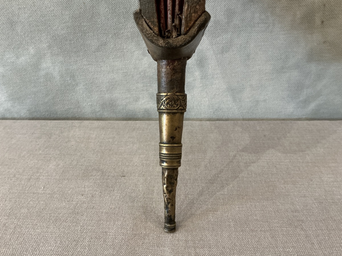 Antique Early 19th Century Carved Wood Fireplace Bellows-photo-1