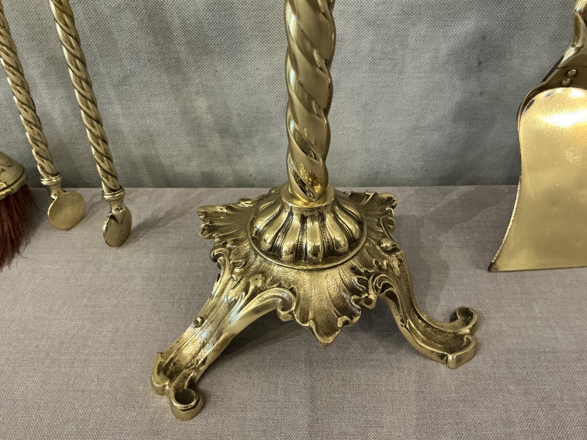 19th-century Louis XV-style Brass Sideboard From The -photo-4