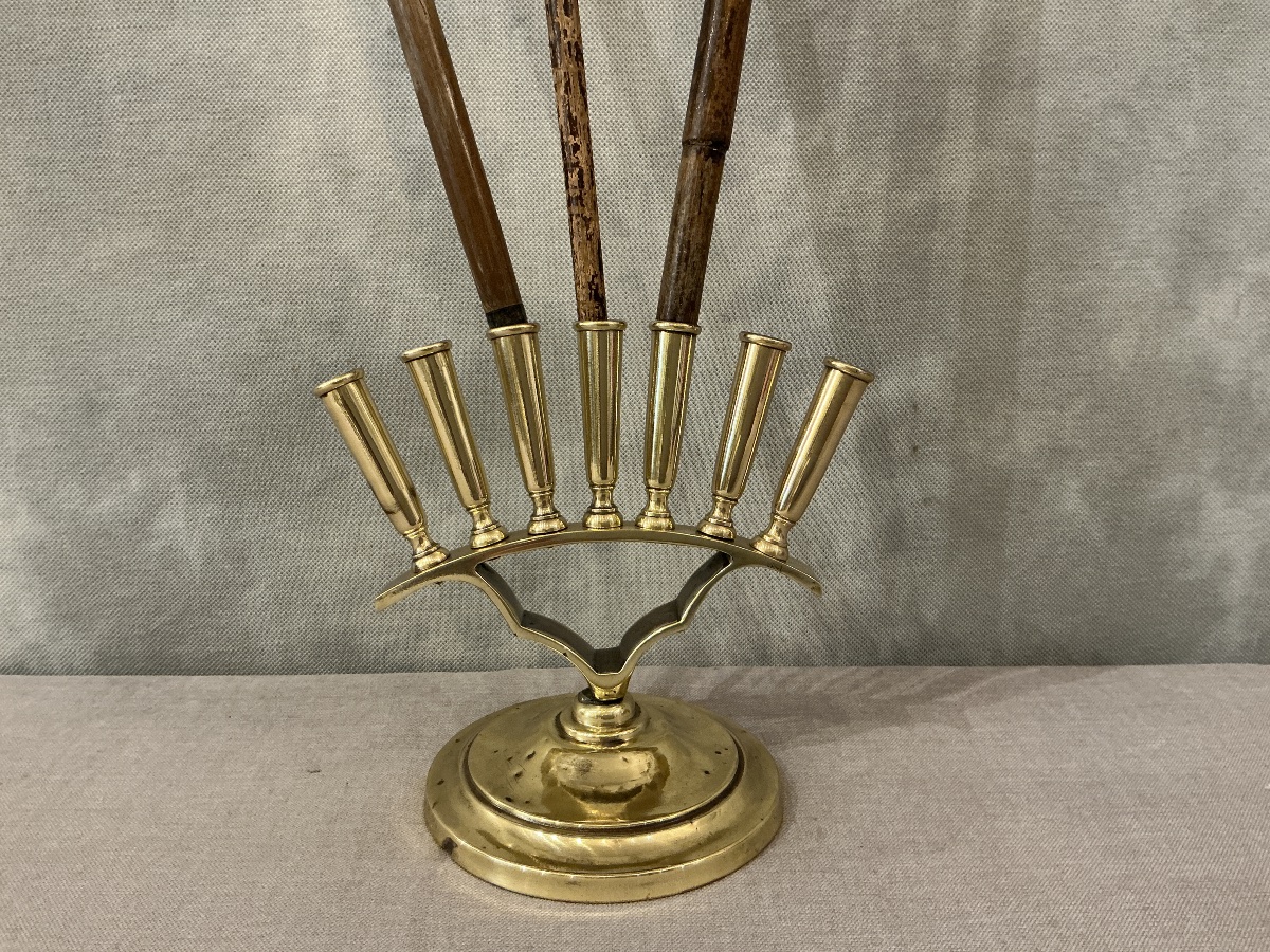 Antique Brass Cane Holder From The 19th Century 