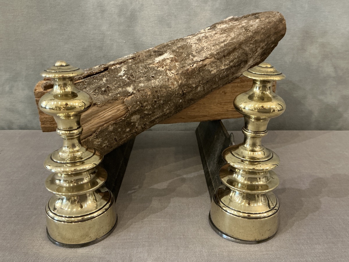Small Antique Brass Fire Pokers From The 19th-century Louis Philippe Period 