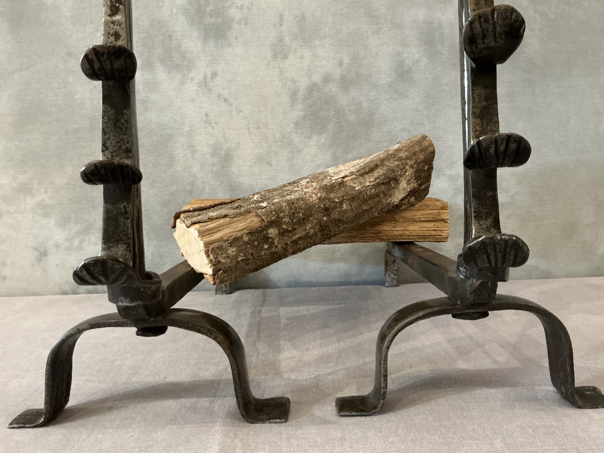 Iron Fire Hooks And A Large Brass Ball From The Early 18th Century -photo-2